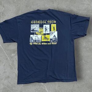 M & O Vintage 2005 GT Georgia Tech Football Heritage Tee Navy Gold Mens Size XXL
